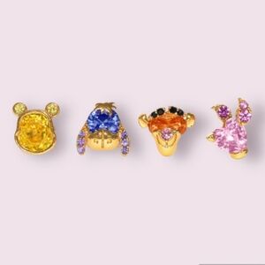 ❤️❤️FREE Bear Animal Pig Tiger Donkey Winnie Rhinestone Chic Stud Earrings Set
